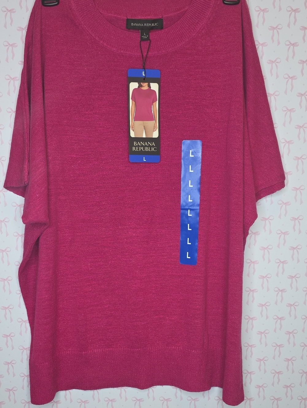 Banana Republic Women's Short Sleeve Knit Top - Magenta